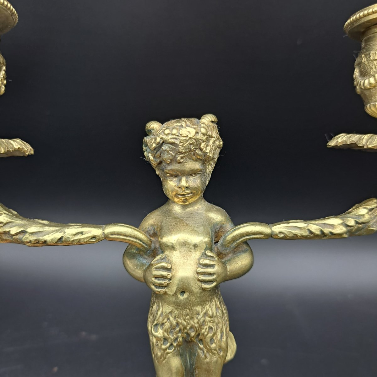 Paire De Candélabres En Bronze Doré Et Marbre époque Napoléon III-photo-7