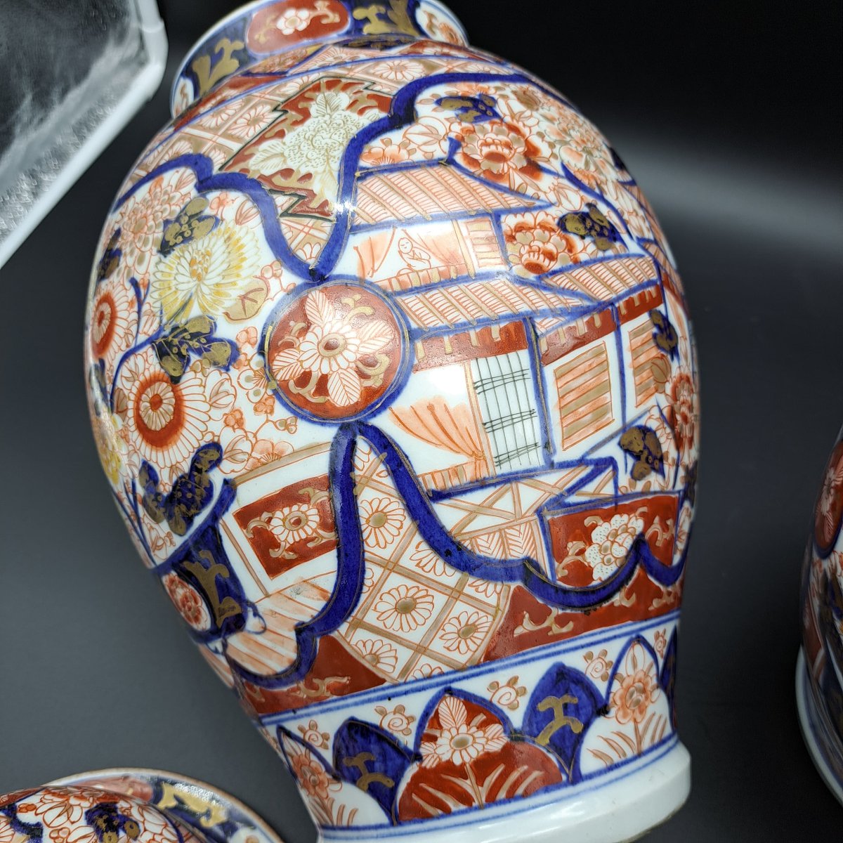 Pair Of Imari Vases With Lid From The Second Half Of The 19th Century-photo-5