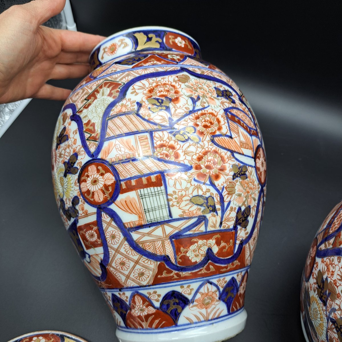 Pair Of Imari Vases With Lid From The Second Half Of The 19th Century-photo-7
