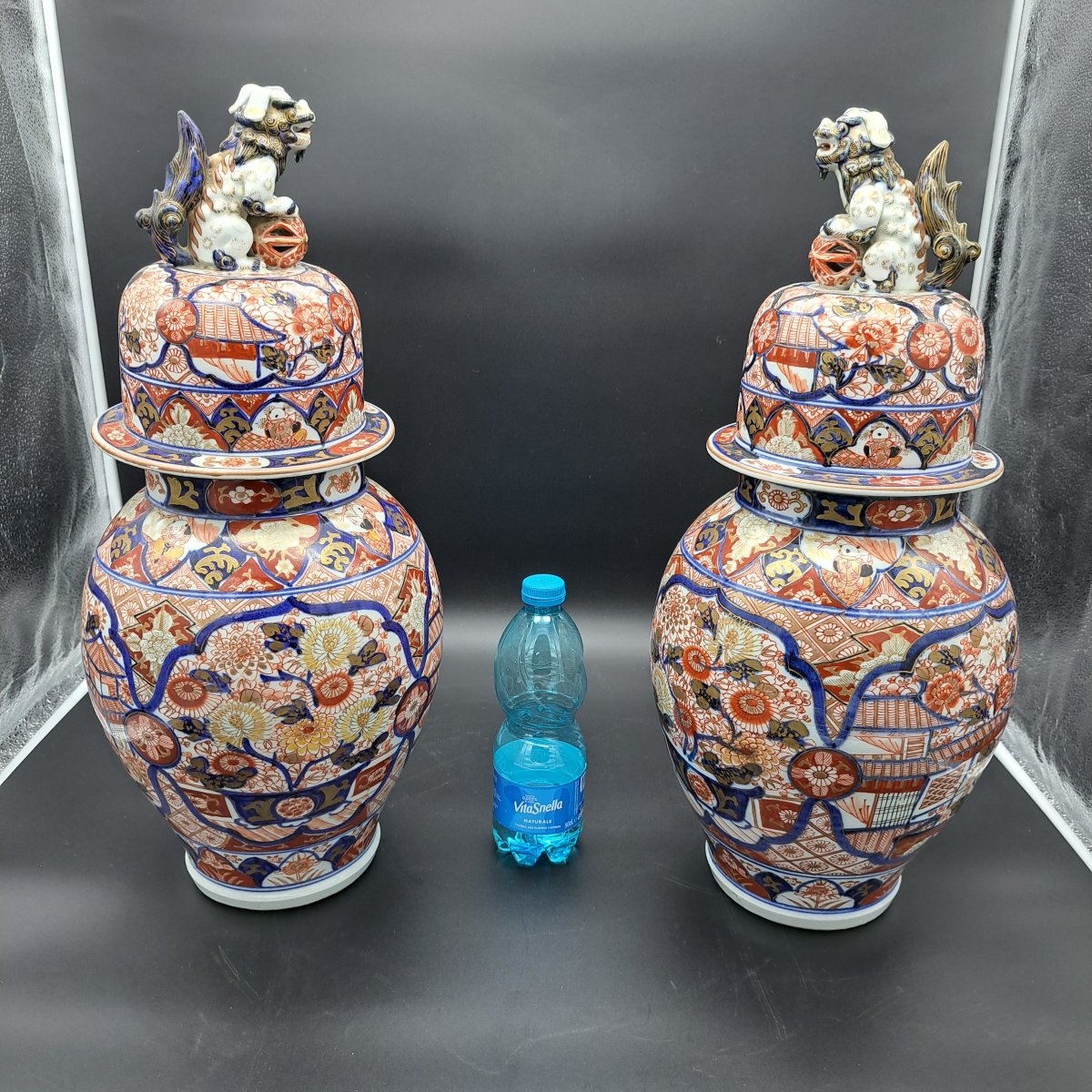Pair Of Imari Vases With Lid From The Second Half Of The 19th Century-photo-8