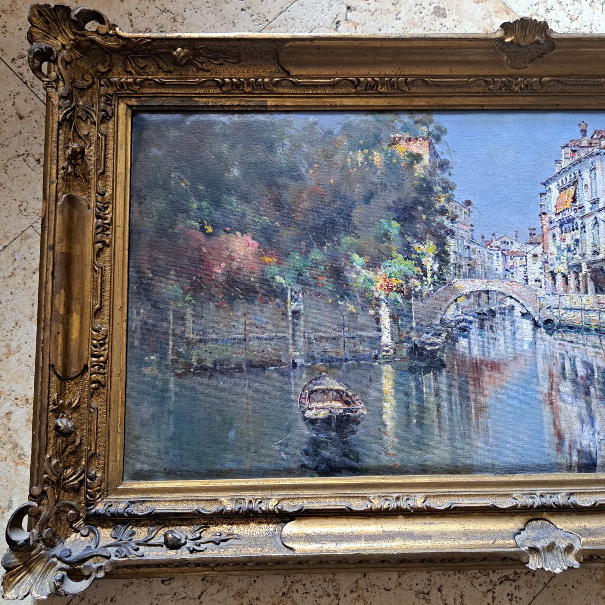Old Painting By Antonio Maria De Reyna Manescau ( 1859 - 1937 )-photo-3