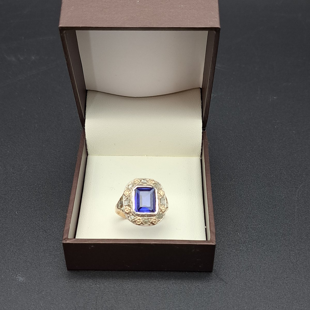 Antique Early 20th Century Ring In 14k Gold And Silver-photo-2
