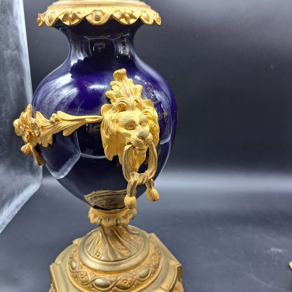 Pair Of Candelabra In Gilt Bronze And Sevres Porcelain, France, 19th Century-photo-3