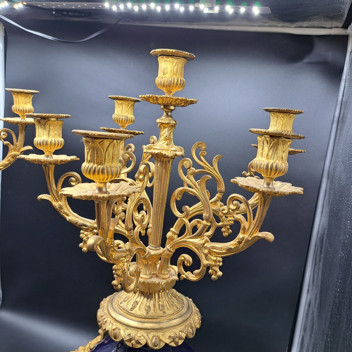 Pair Of Candelabra In Gilt Bronze And Sevres Porcelain, France, 19th Century-photo-2