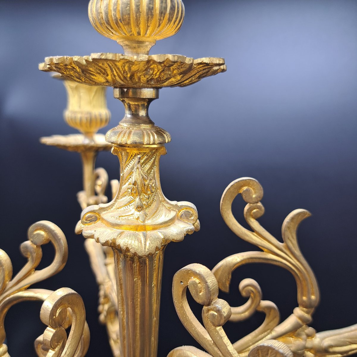 Pair Of Candelabra In Gilt Bronze And Sevres Porcelain, France, 19th Century-photo-3