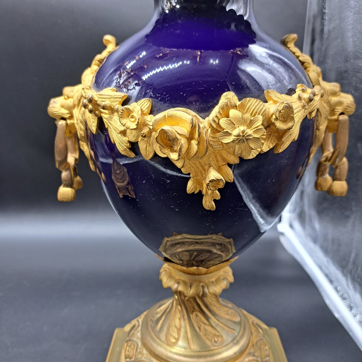 Pair Of Candelabra In Gilt Bronze And Sevres Porcelain, France, 19th Century-photo-4