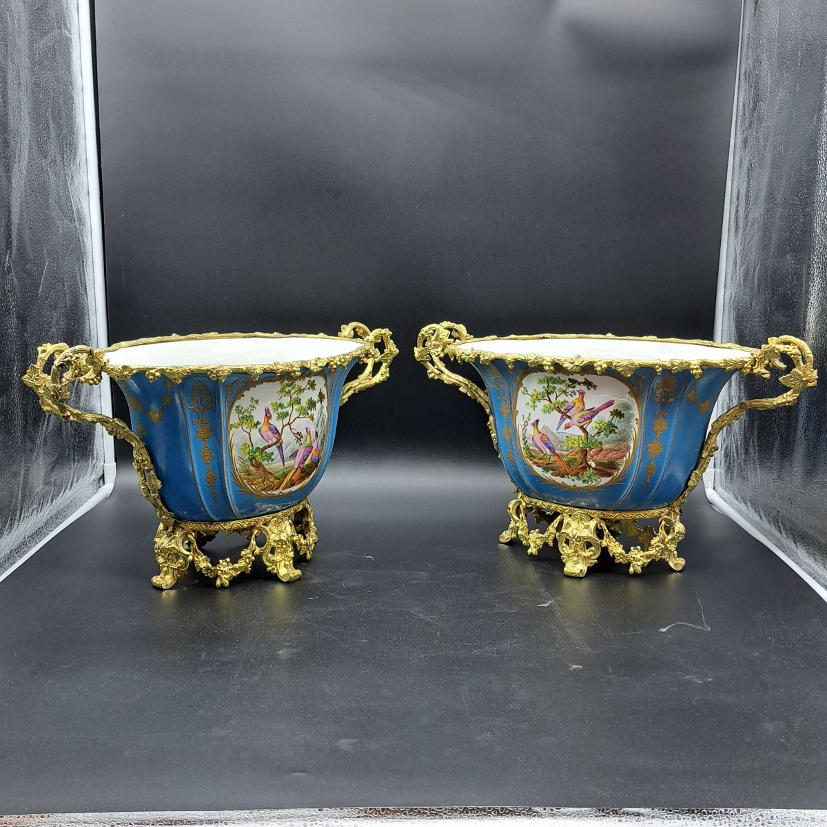 Large Pair Of 19th Century Sevres Porcelain Centerpieces.