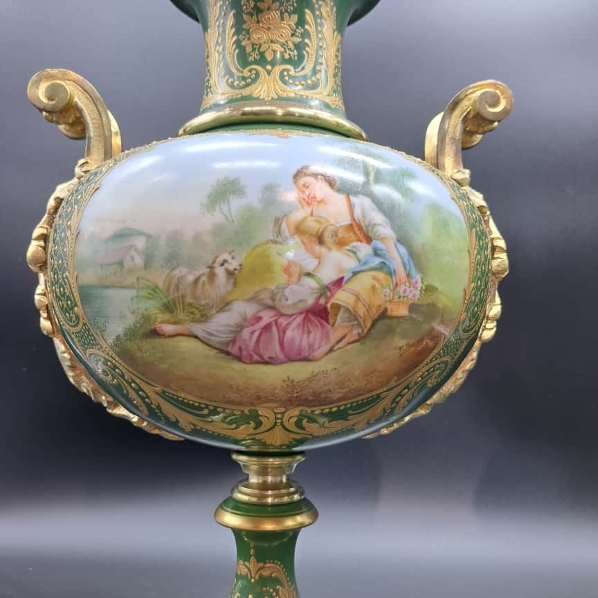 Pair Of 19th Century French Sevres Porcelain Vases.-photo-4