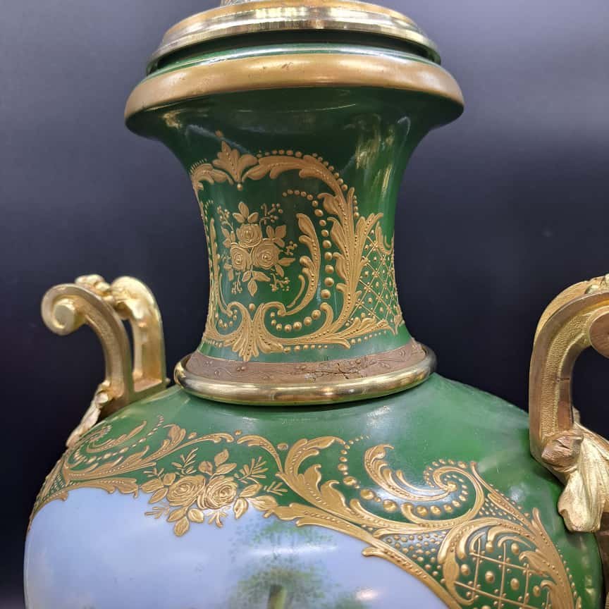 Pair Of 19th Century French Sevres Porcelain Vases.-photo-6