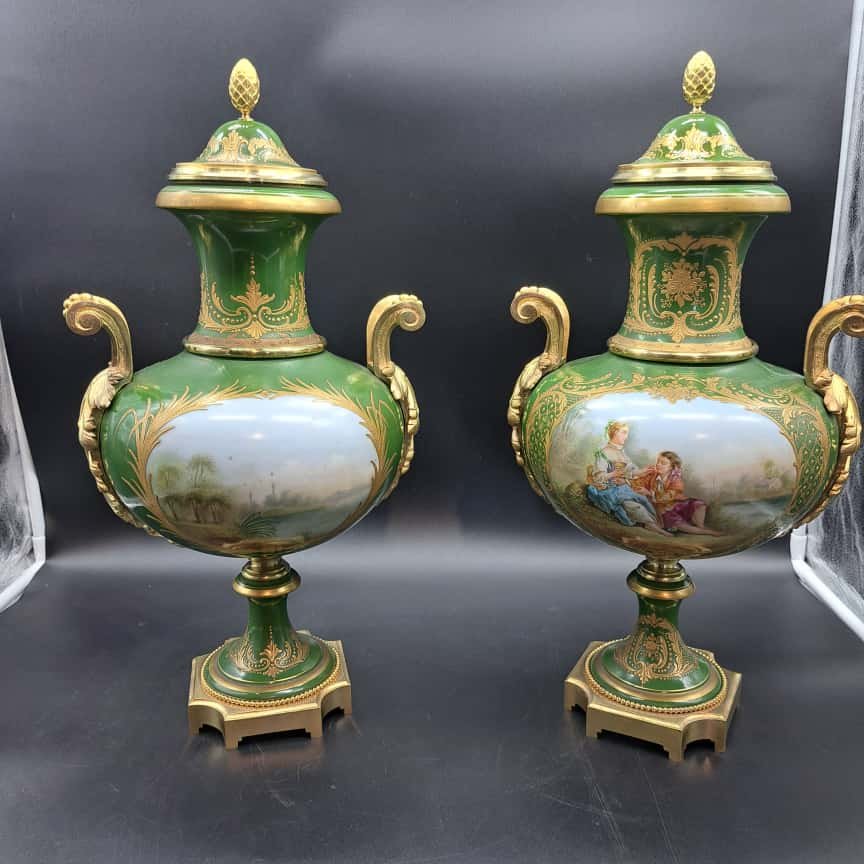 Pair Of 19th Century French Sevres Porcelain Vases.-photo-8