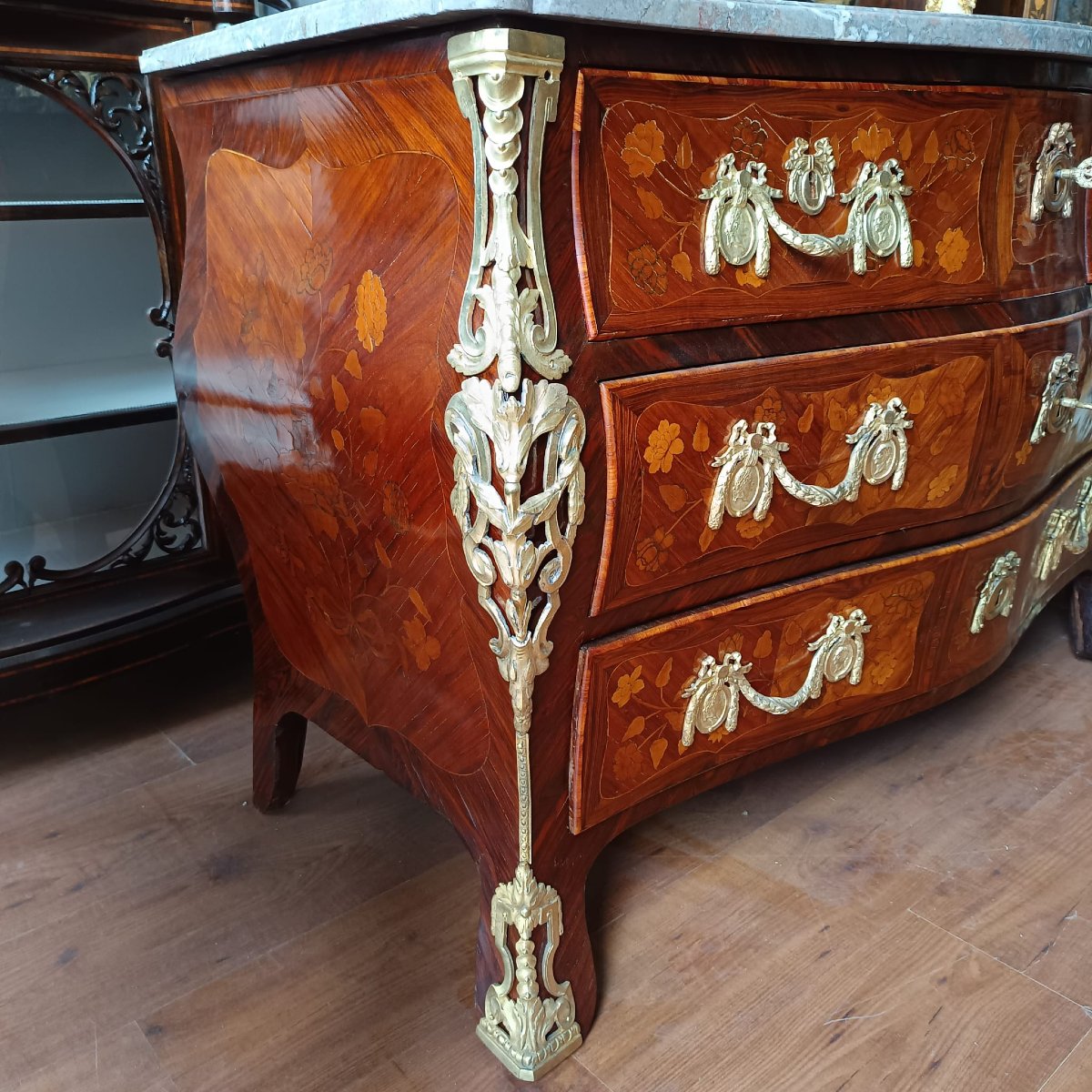 Louis XV "tombeau" Chest Of Drawers Signed Jean-baptiste Fromageau 1743-1793-photo-2
