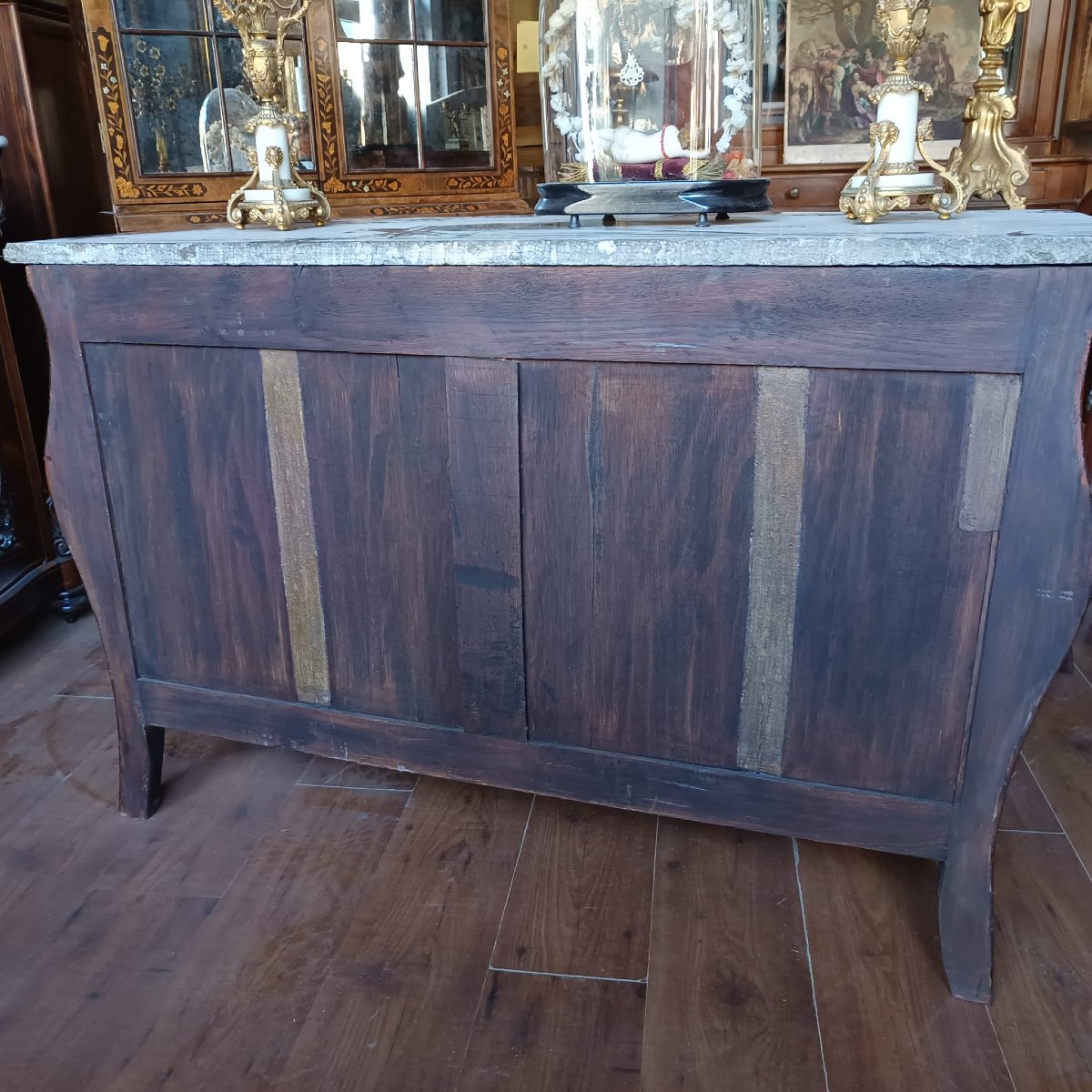 Louis XV "tombeau" Chest Of Drawers Signed Jean-baptiste Fromageau 1743-1793-photo-6