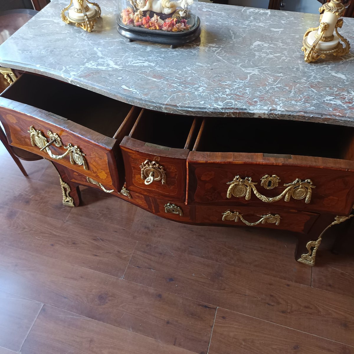 Louis XV "tombeau" Chest Of Drawers Signed Jean-baptiste Fromageau 1743-1793-photo-7