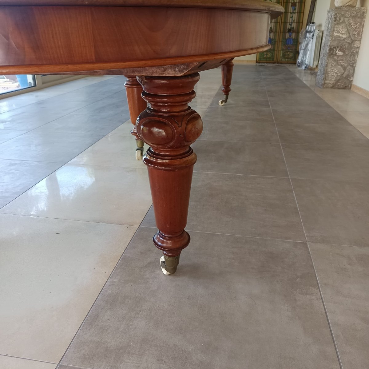 Table extensible anglaise en acajou, seconde moitié du XIXe siècle.-photo-7