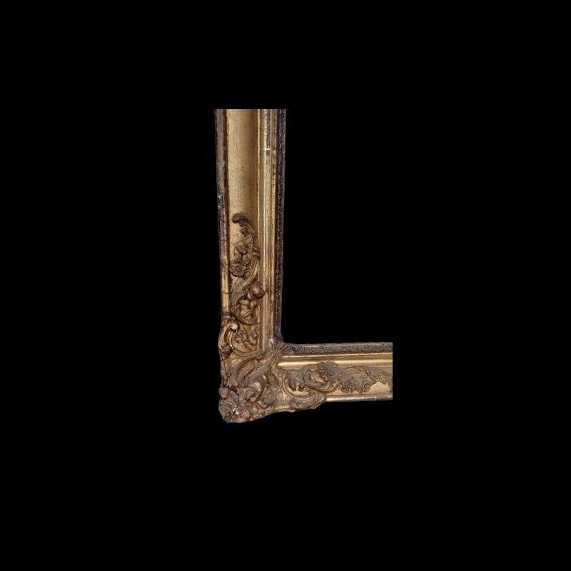 MIROIR DORÉ ANCIEN DE LA SECONDE MOITIÉ DU XIXE SIÈCLE-photo-3