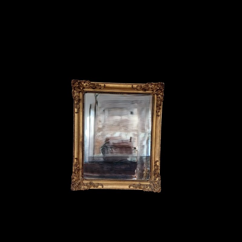 MIROIR DORÉ ANCIEN DE LA SECONDE MOITIÉ DU XIXE SIÈCLE-photo-5