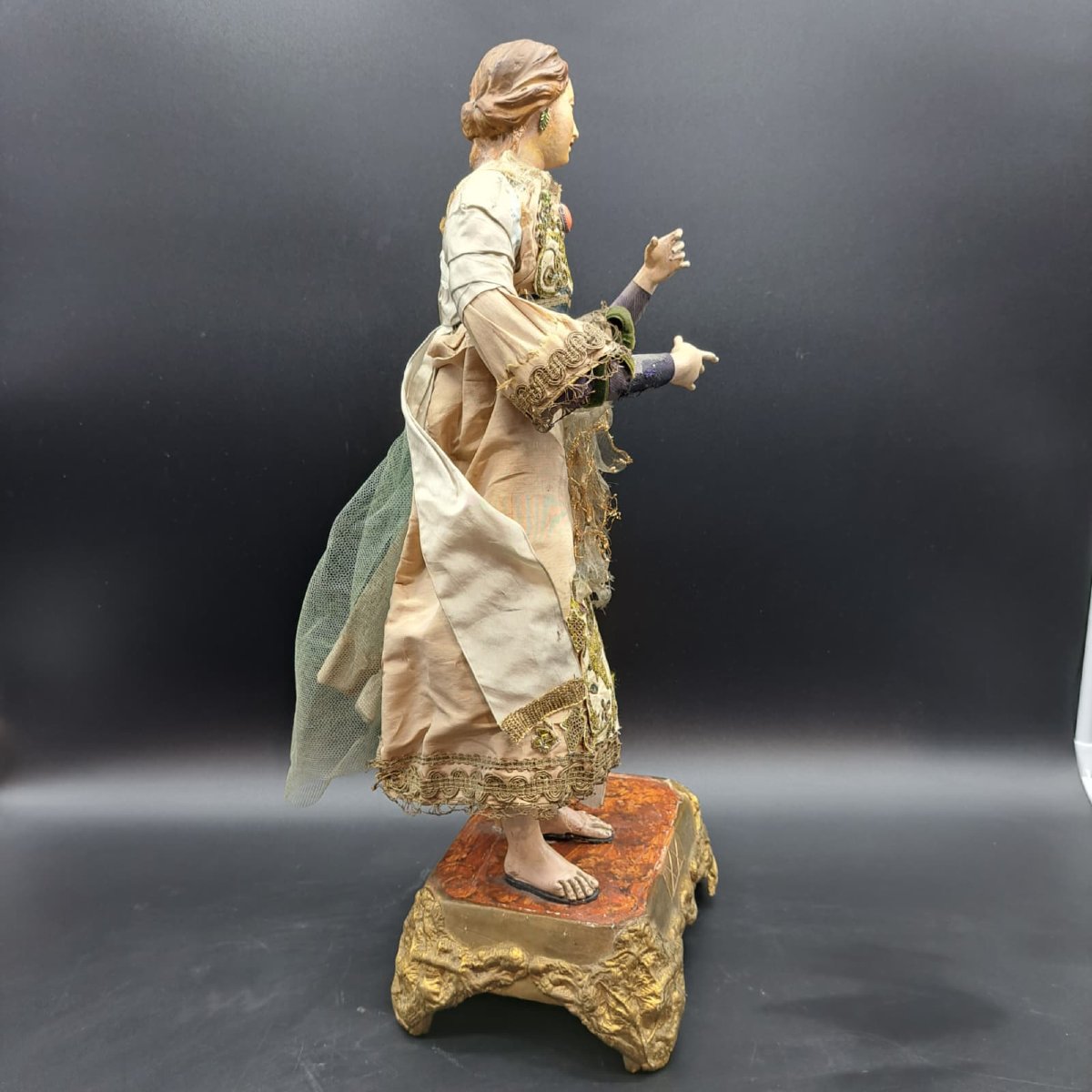 SCULPTURE DE CRÉATURE EN BOIS POLYCHROMÉ, FIN XVIIIe/DÉBUT XIXE SIÈCLE-photo-2