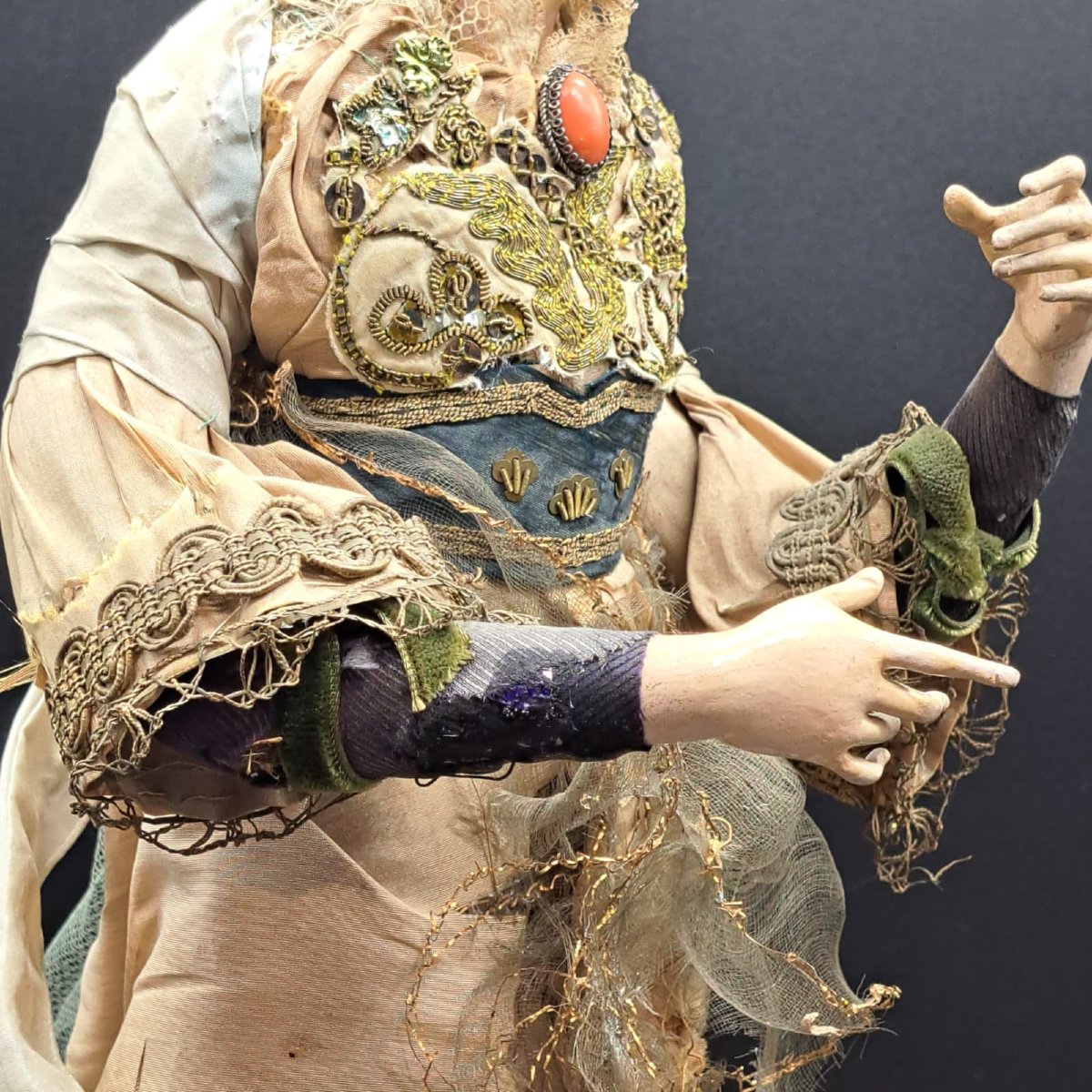 SCULPTURE DE CRÉATURE EN BOIS POLYCHROMÉ, FIN XVIIIe/DÉBUT XIXE SIÈCLE-photo-4