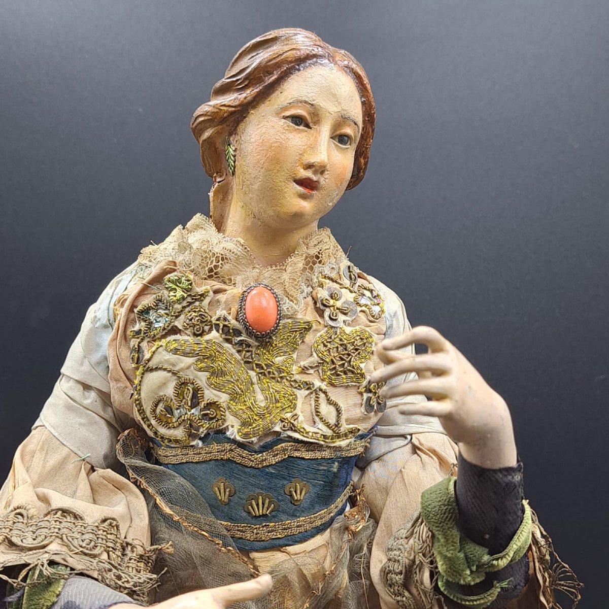 SCULPTURE DE CRÉATURE EN BOIS POLYCHROMÉ, FIN XVIIIe/DÉBUT XIXE SIÈCLE-photo-6