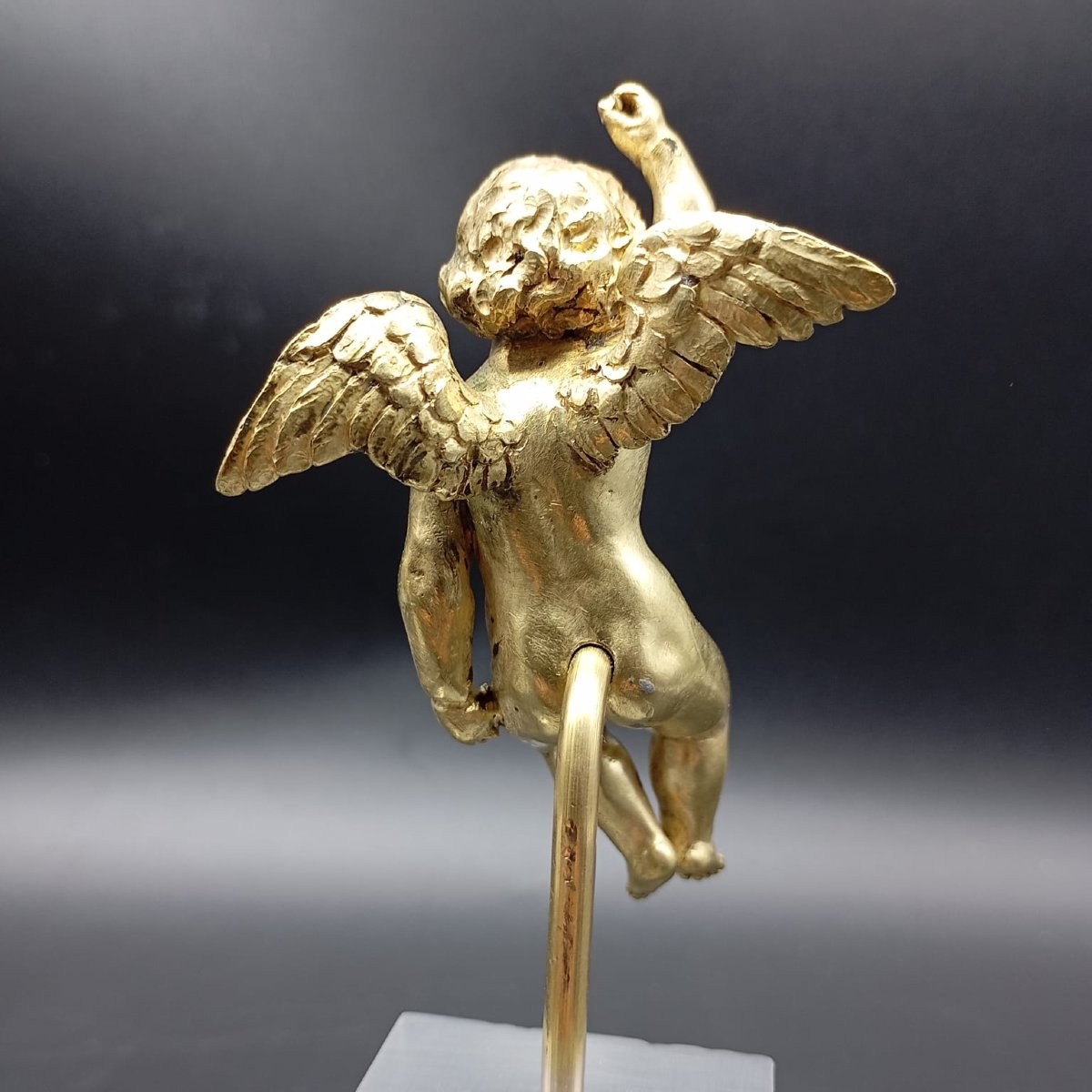 PAIRE DE PUTTIS ALLÉGORIQUES EN BRONZE DORÉ, XVIIIe SIÈCLE-photo-4