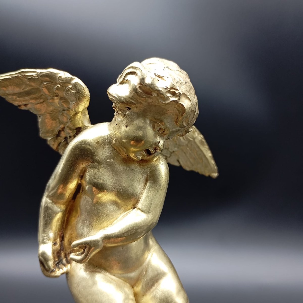 PAIRE DE PUTTIS ALLÉGORIQUES EN BRONZE DORÉ, XVIIIe SIÈCLE-photo-4