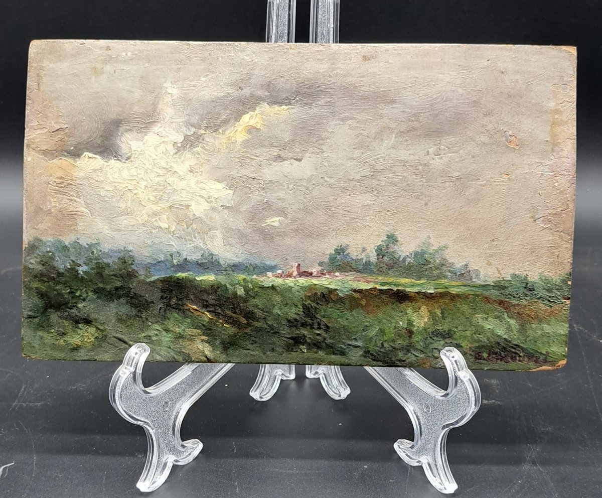 HUILE SUR PANNEAU SIGNÉE PAR GIUSEPPE GHEDUZZI-photo-4