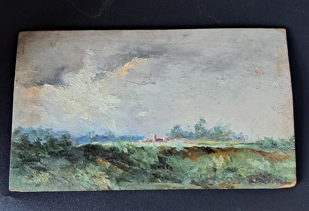 HUILE SUR PANNEAU SIGNÉE PAR GIUSEPPE GHEDUZZI-photo-2