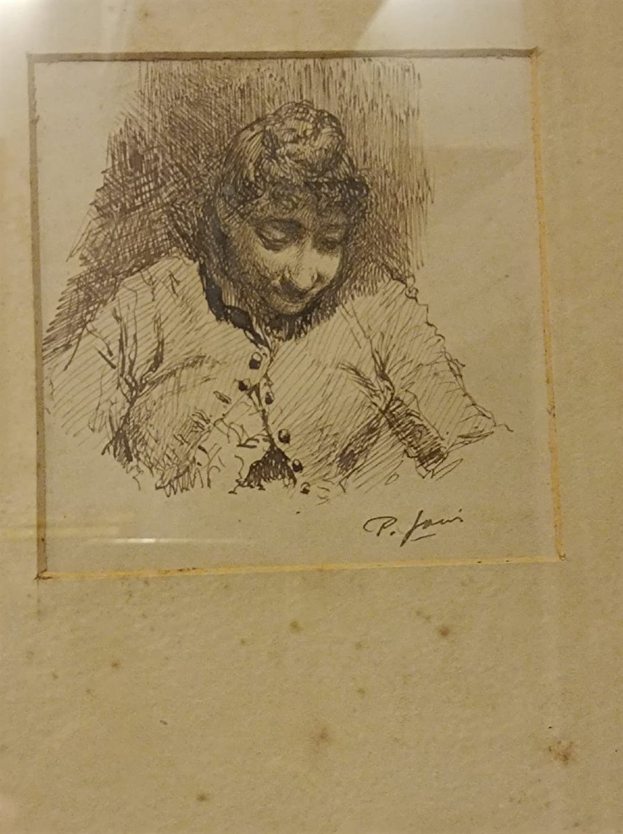 Ink Drawing On Paper Signed Pio Joris-photo-2