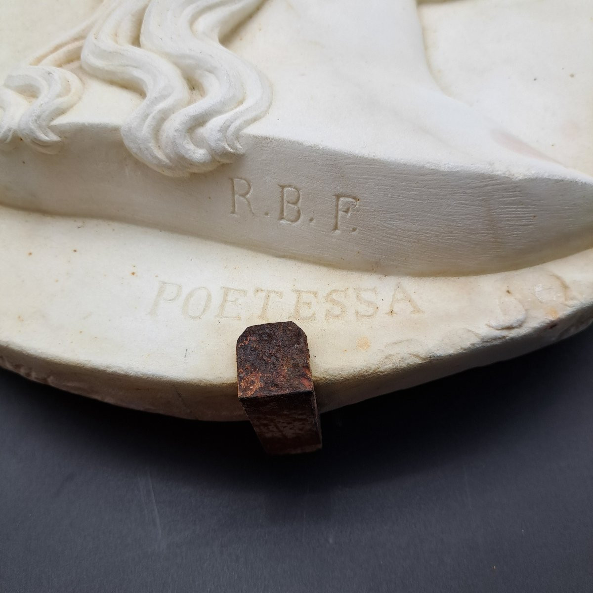 19th Century Rosolino Barbera Marble Bas-relief "1838-1866"-photo-4