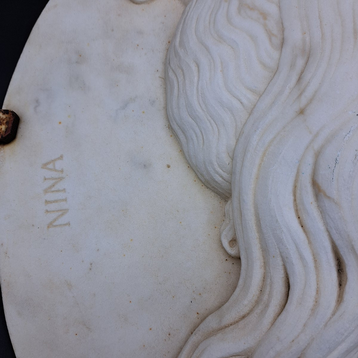 19th Century Rosolino Barbera Marble Bas-relief "1838-1866"-photo-1