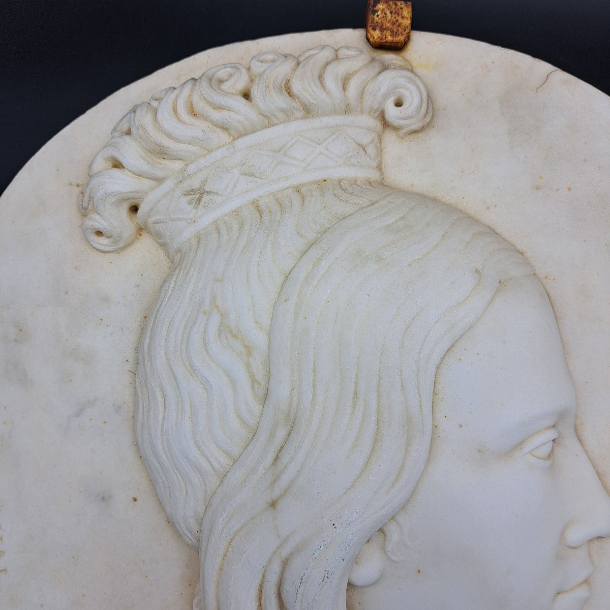 19th Century Rosolino Barbera Marble Bas-relief "1838-1866"-photo-3