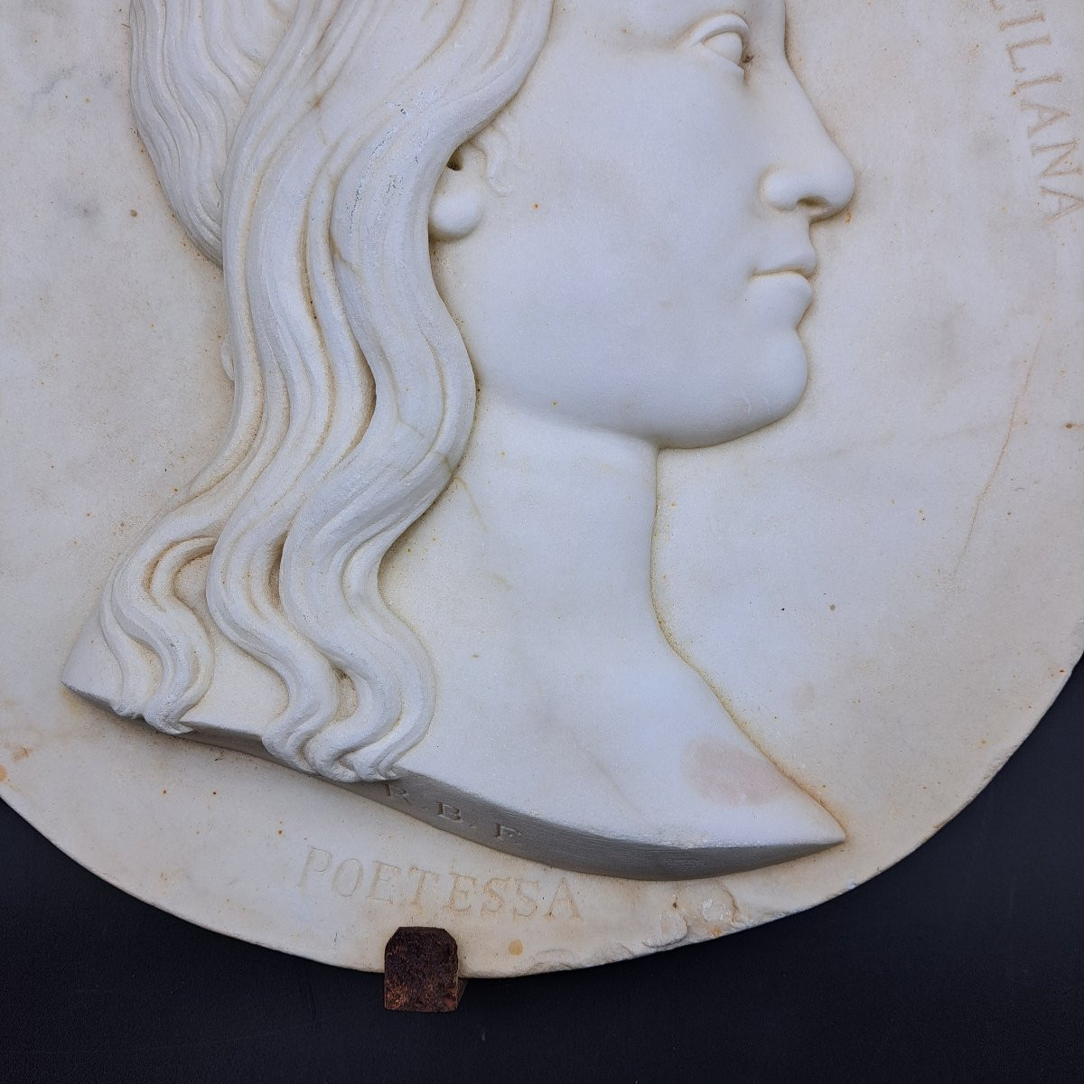 19th Century Rosolino Barbera Marble Bas-relief "1838-1866"-photo-6