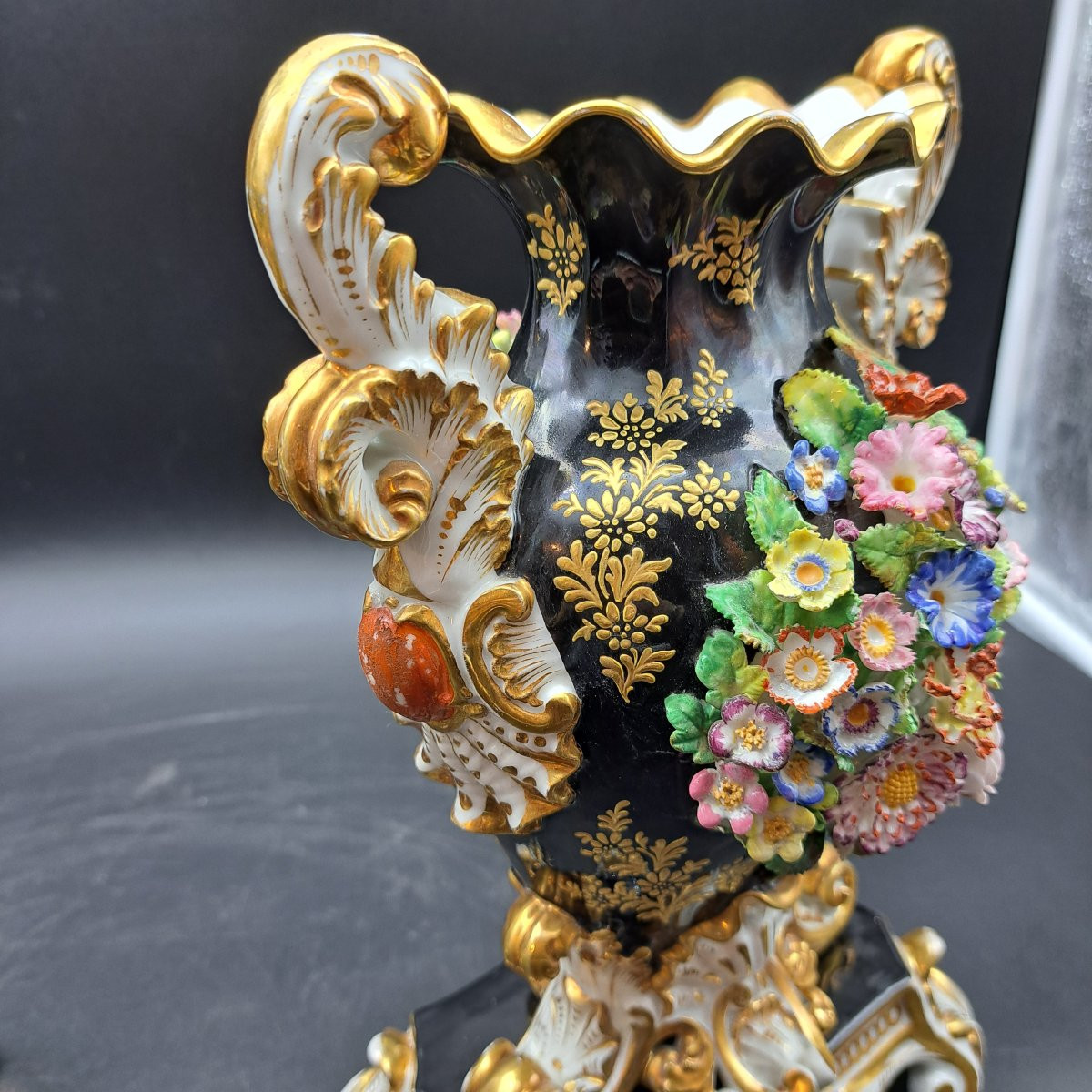 Pair Of French-made Vases With Floral Decorations By Jacob Petit-photo-6