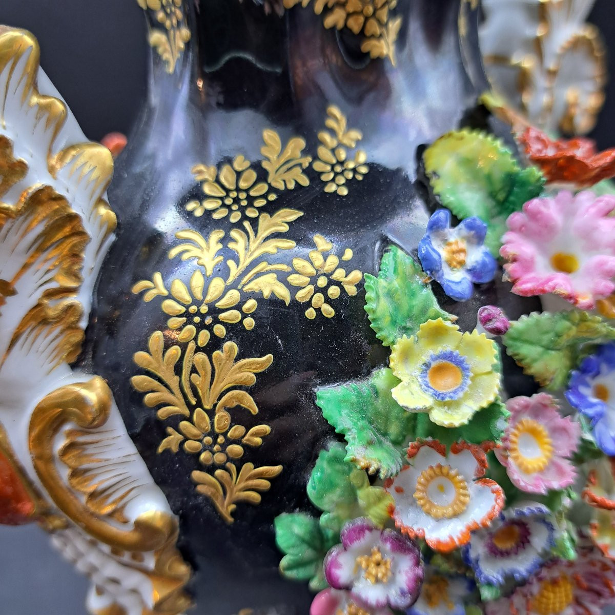 Pair Of French-made Vases With Floral Decorations By Jacob Petit-photo-7