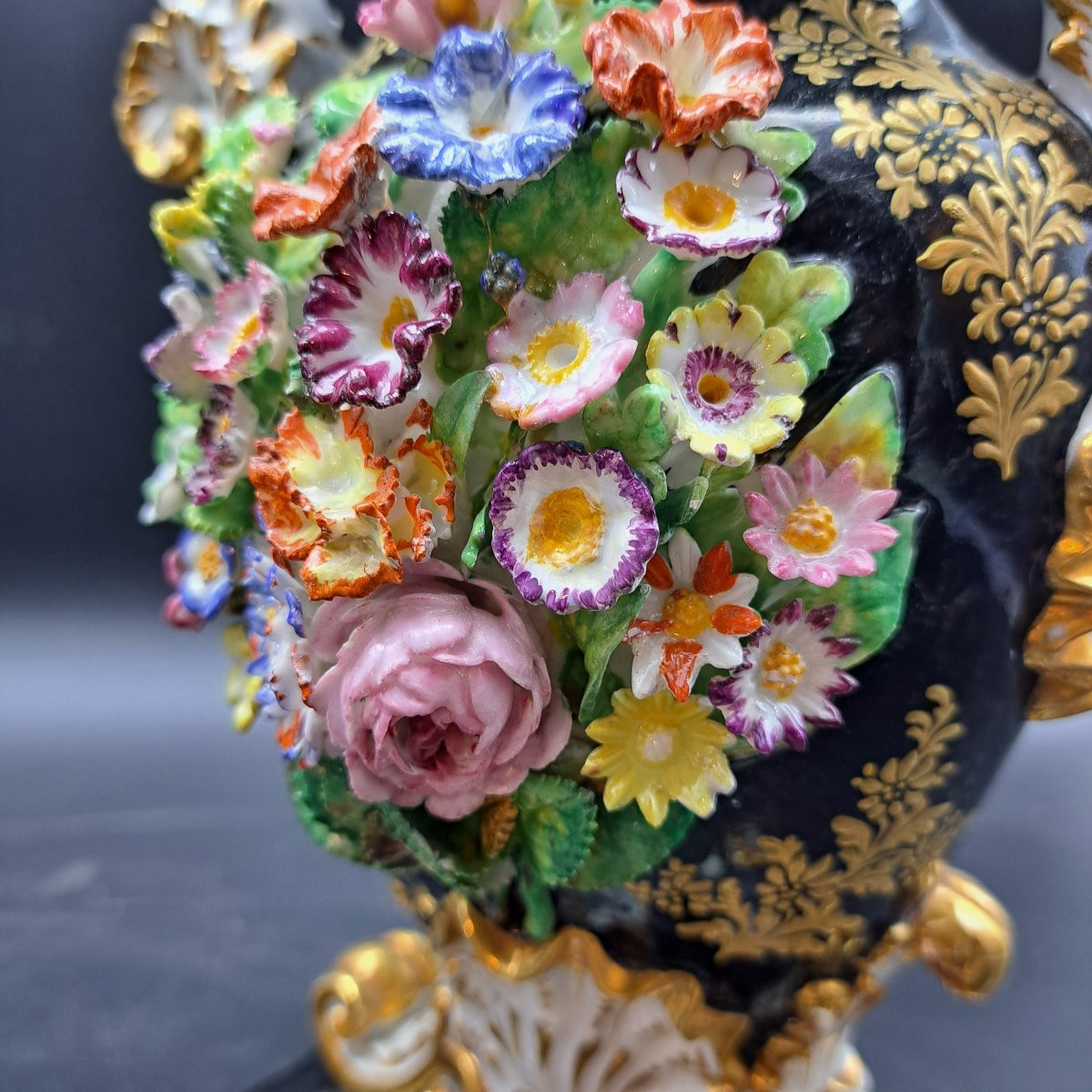 Pair Of French-made Vases With Floral Decorations By Jacob Petit-photo-8