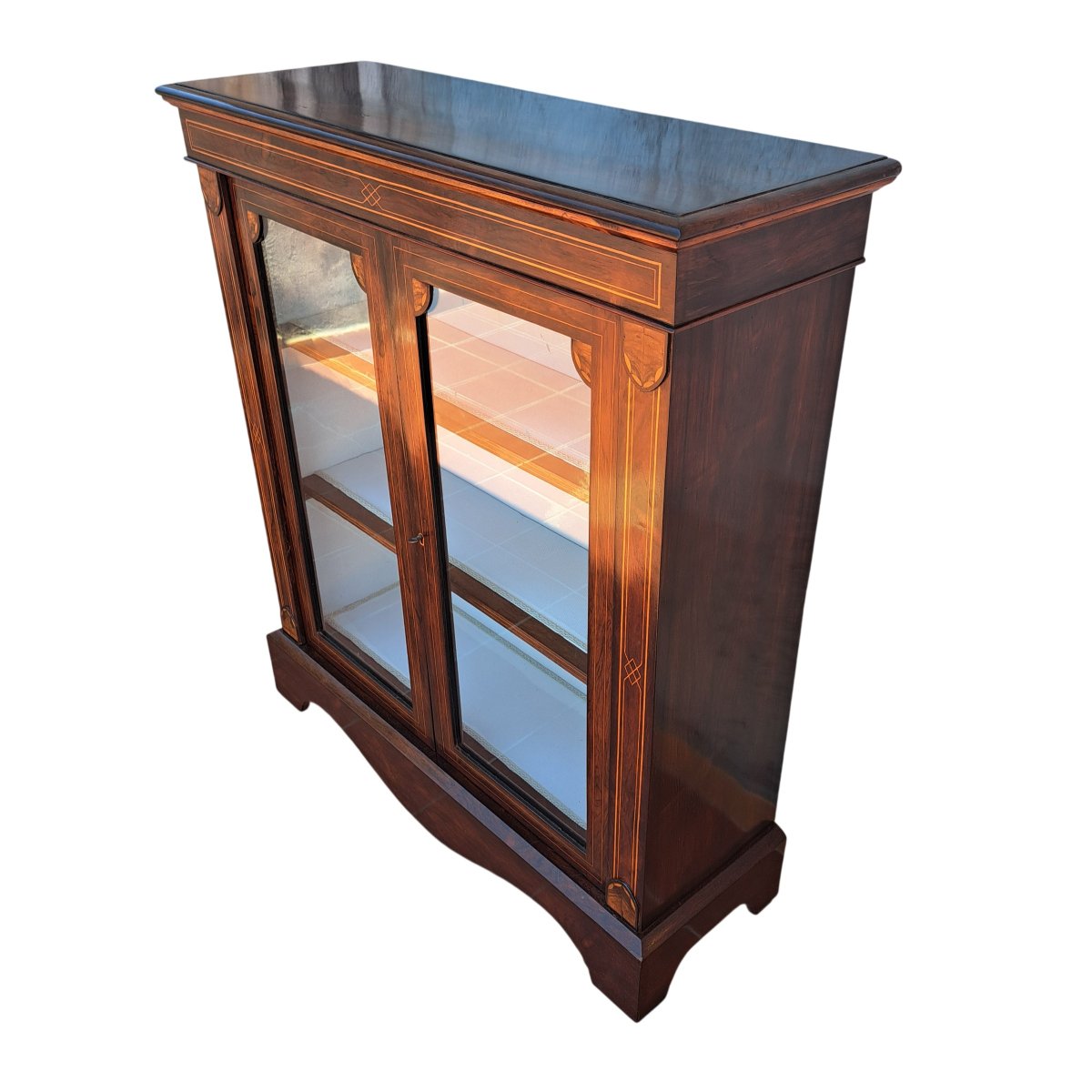 Vitrine marquetée de la fin du XIXe siècle-photo-3