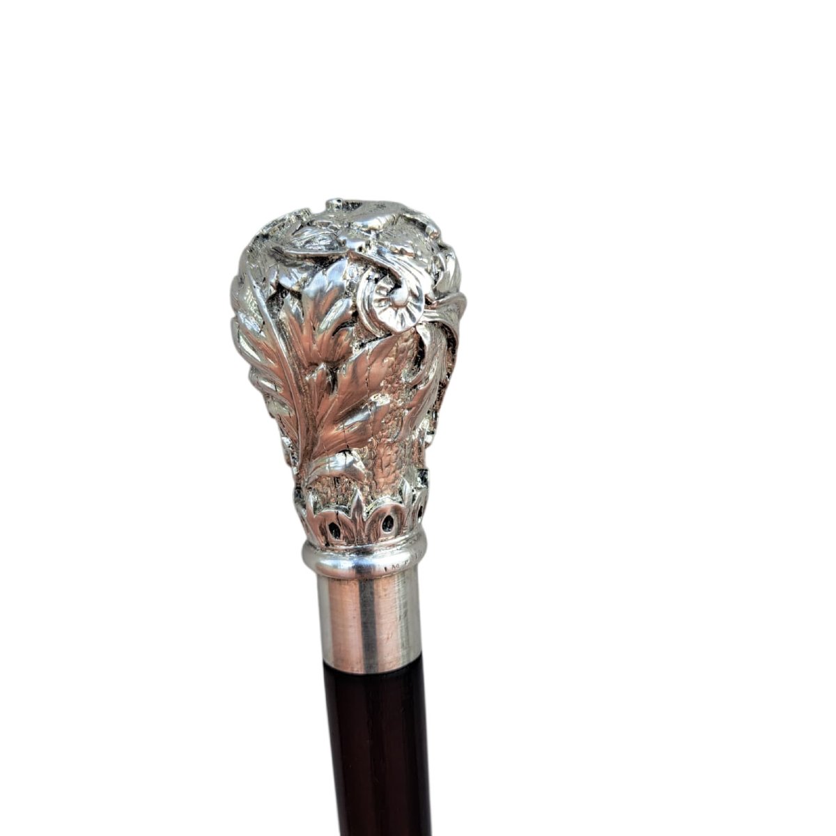 Antique Walking Stick With Silver Handle-photo-2