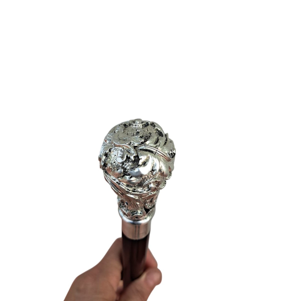 Antique Walking Stick With Silver Handle-photo-3