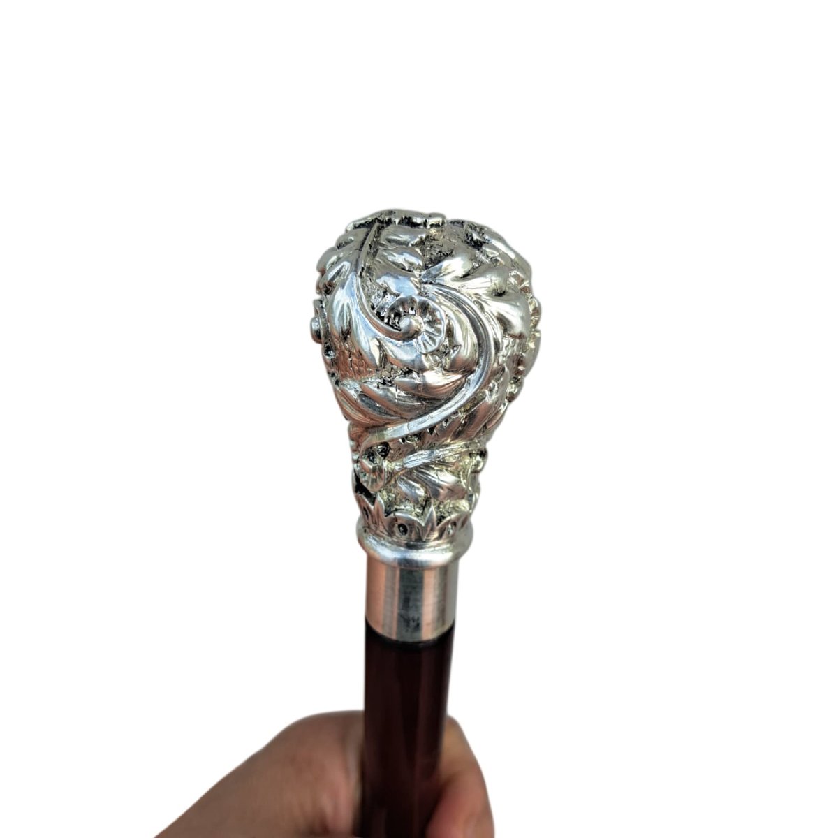 Antique Walking Stick With Silver Handle-photo-4