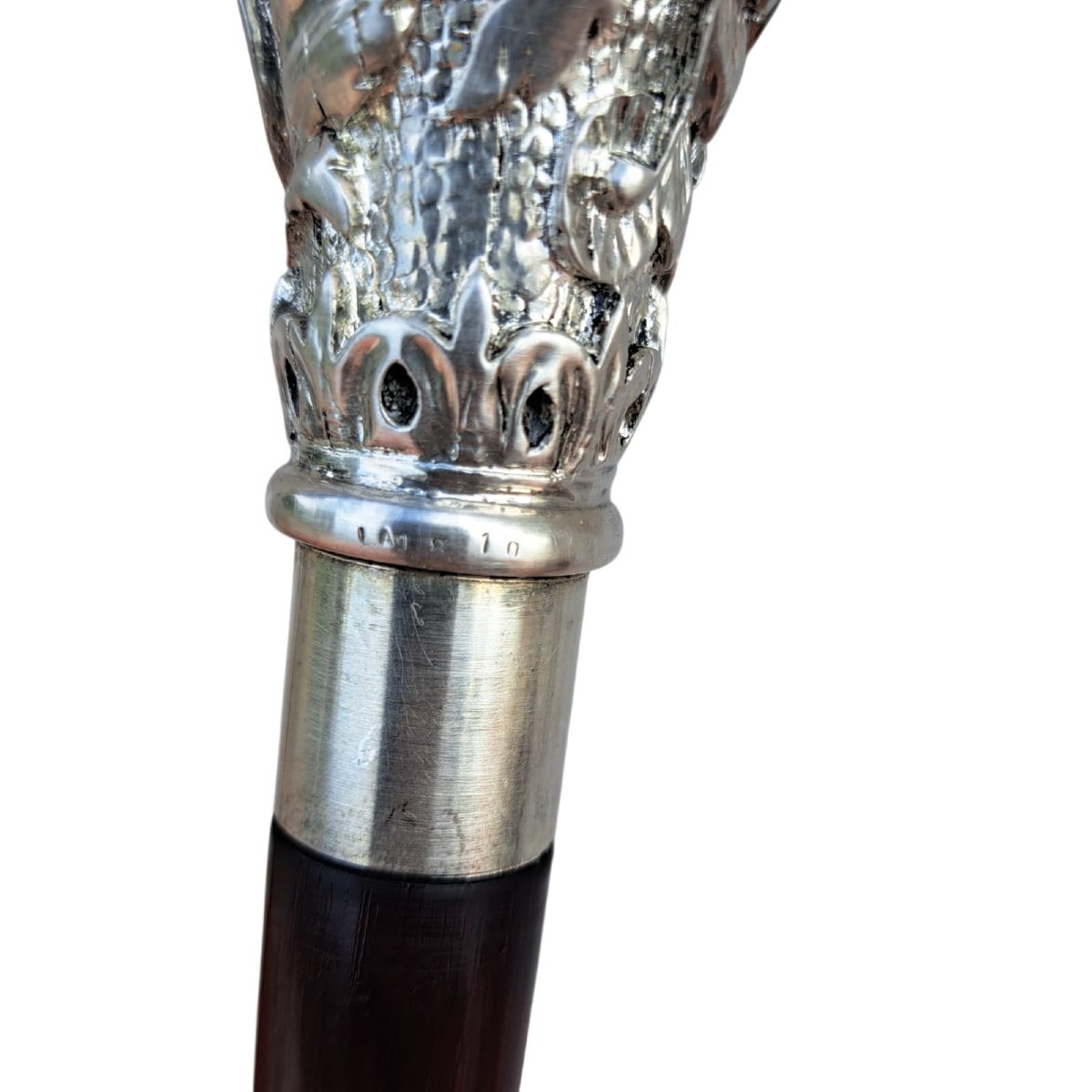 Antique Walking Stick With Silver Handle-photo-2