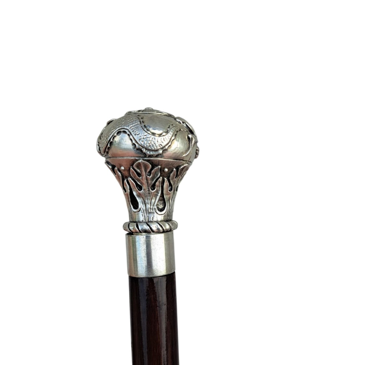 Antique Walking Stick With Silver Handle-photo-3