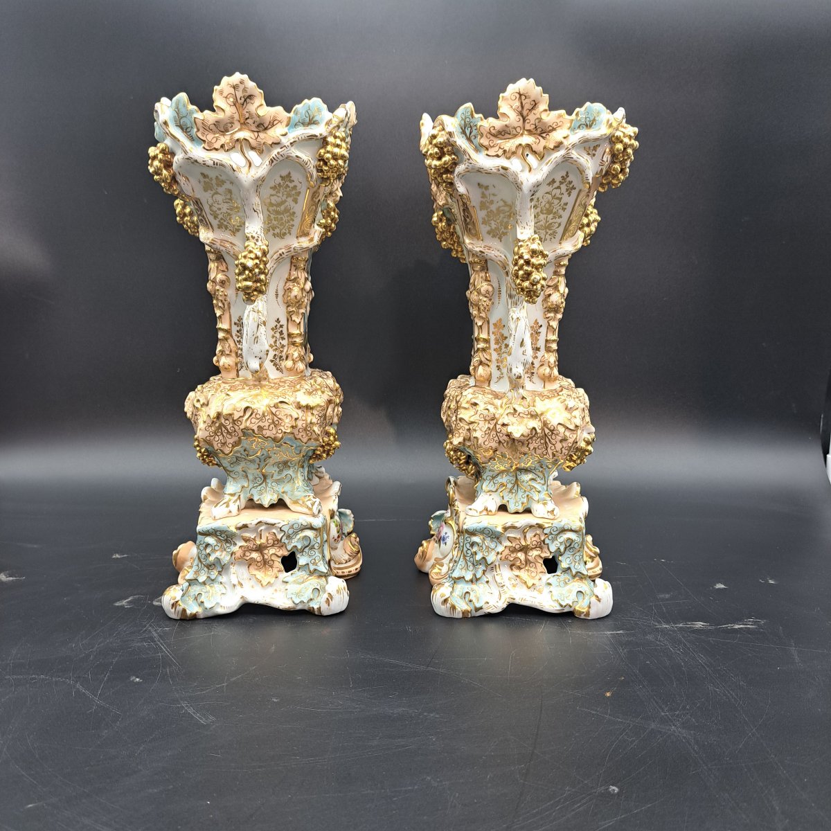 PAIRE DE VASES EN PORCELAINE SIGNÉS PAR JACOB PETIT-photo-3