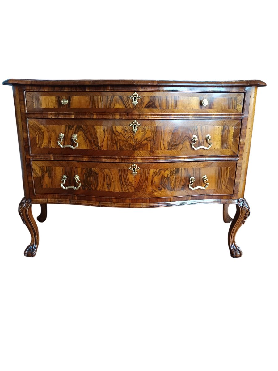 Luigi XV Chest Of Drawers, Fully Carved, Venice, 1715–1750