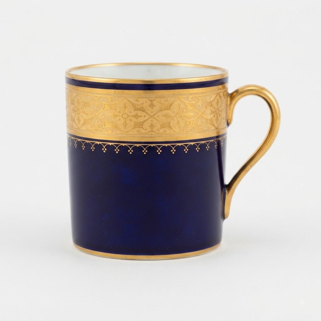 TASSE ET SOUS-TASSE DE LIMOGES, MILIEU DU XIXE SIÈCLE, SIGNÉES JEAN POUYAT-photo-3