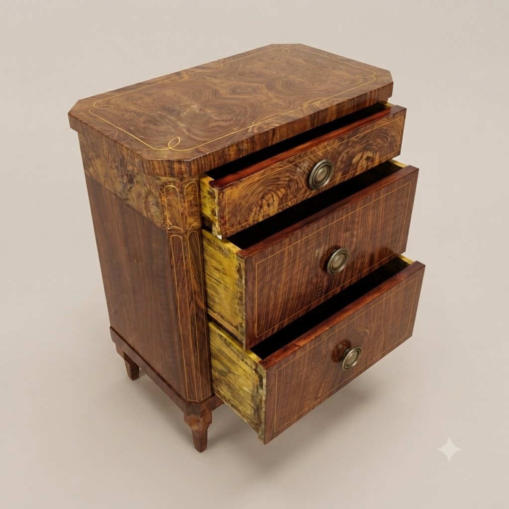 PAIRE DE TABLES DE CHEVET EN NOYER, STYLE CHARLES X, PREMIÈRE MOITIÉ DU XIXE SIÈCLE-photo-3