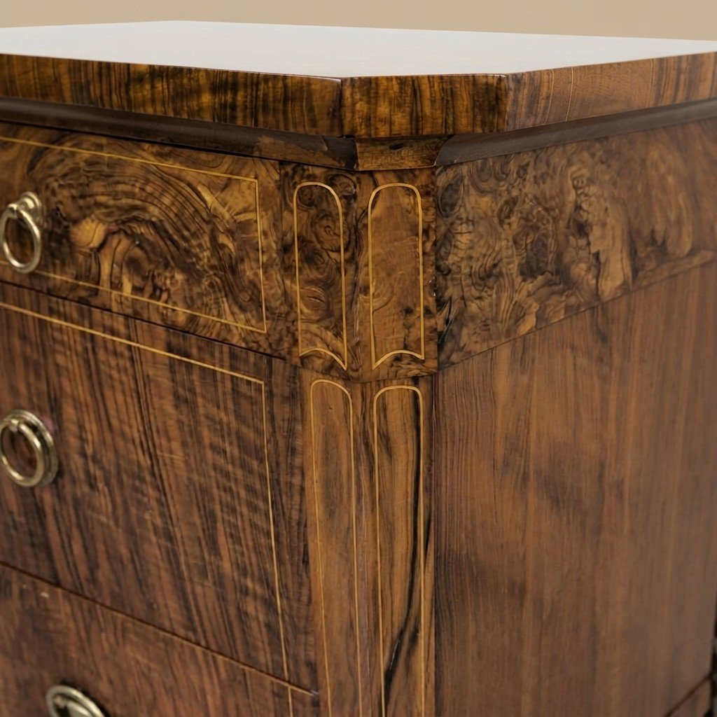 PAIRE DE TABLES DE CHEVET EN NOYER, STYLE CHARLES X, PREMIÈRE MOITIÉ DU XIXE SIÈCLE-photo-4