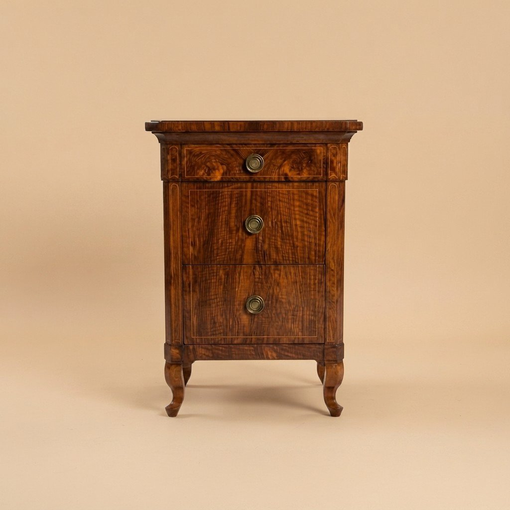 PAIRE DE TABLES DE CHEVET EN NOYER, STYLE CHARLES X, PREMIÈRE MOITIÉ DU XIXE SIÈCLE-photo-1