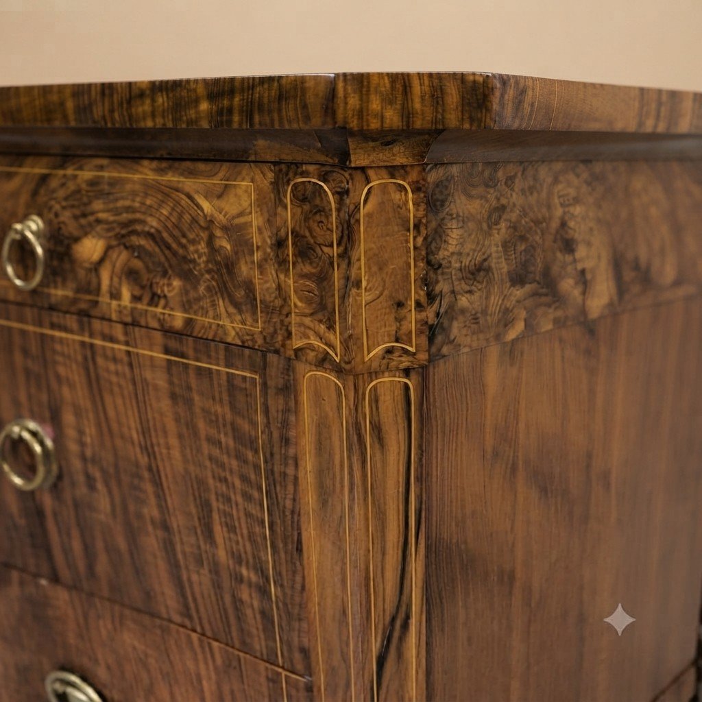 PAIRE DE TABLES DE CHEVET EN NOYER, STYLE CHARLES X, PREMIÈRE MOITIÉ DU XIXE SIÈCLE-photo-2