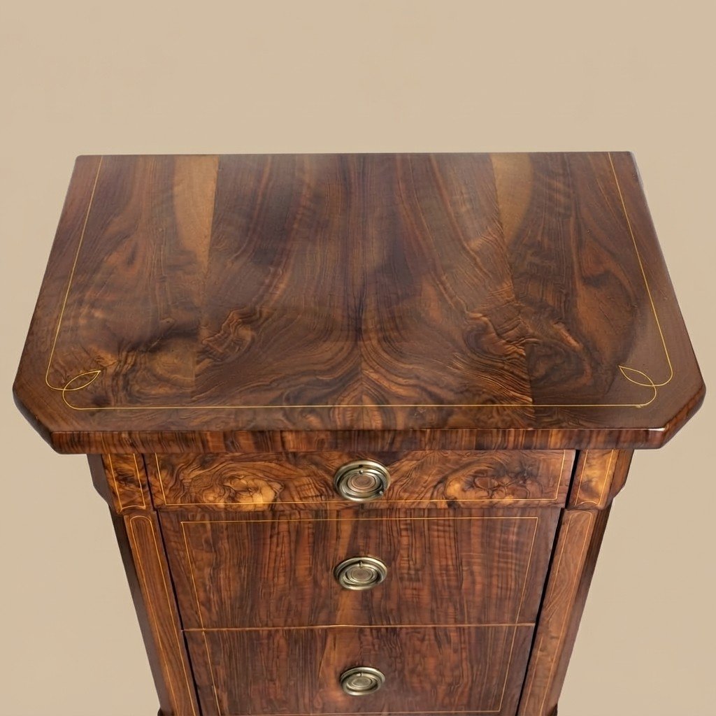 PAIRE DE TABLES DE CHEVET EN NOYER, STYLE CHARLES X, PREMIÈRE MOITIÉ DU XIXE SIÈCLE-photo-6