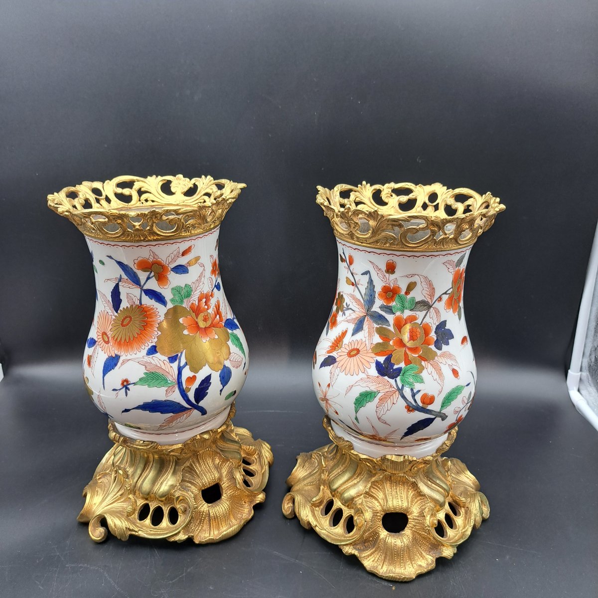 Pair Of Imari Vases From The Second Half Of The 19th Century-photo-2